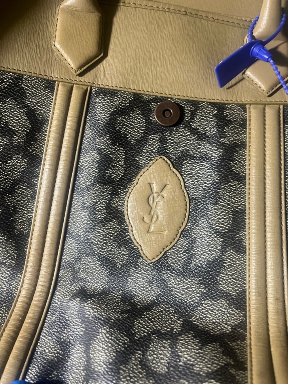 Large leopard print Yves Saint Laurent tote. Great condition.